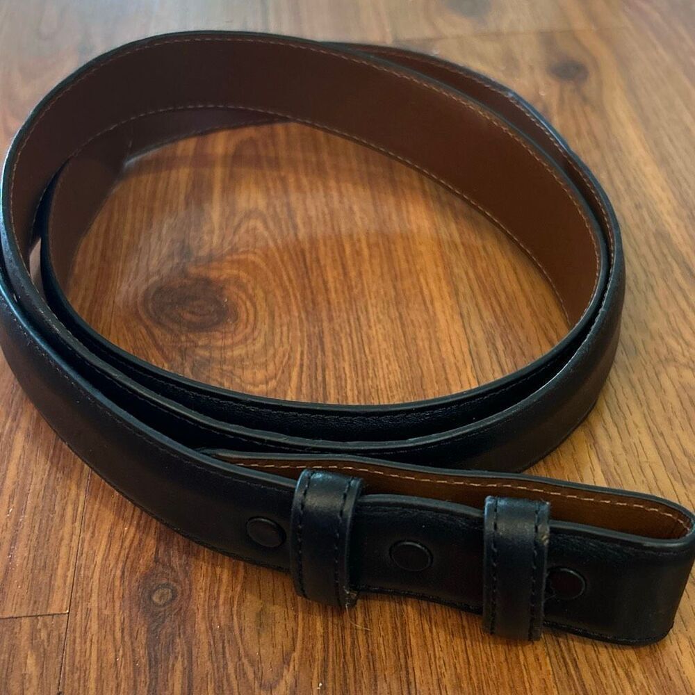 Ben Silver Charleston black leather men's belt with snaps for buckle size 44